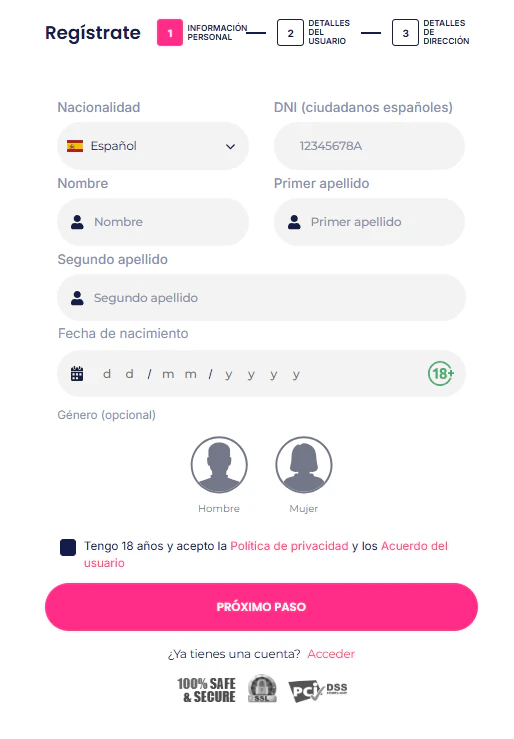Proceso de registro y acceso a la cuenta de jugador en GratoGana Casino